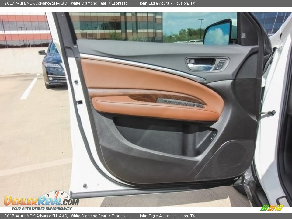 2017 Acura MDX Advance SH-AWD White Diamond Pearl / Espresso Photo #15
