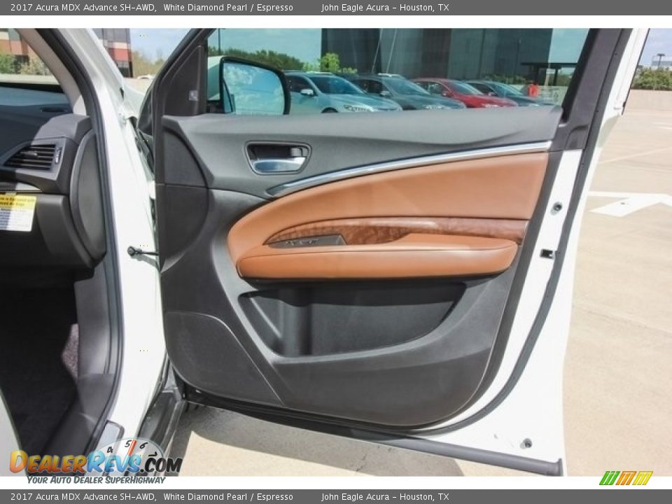 2017 Acura MDX Advance SH-AWD White Diamond Pearl / Espresso Photo #27