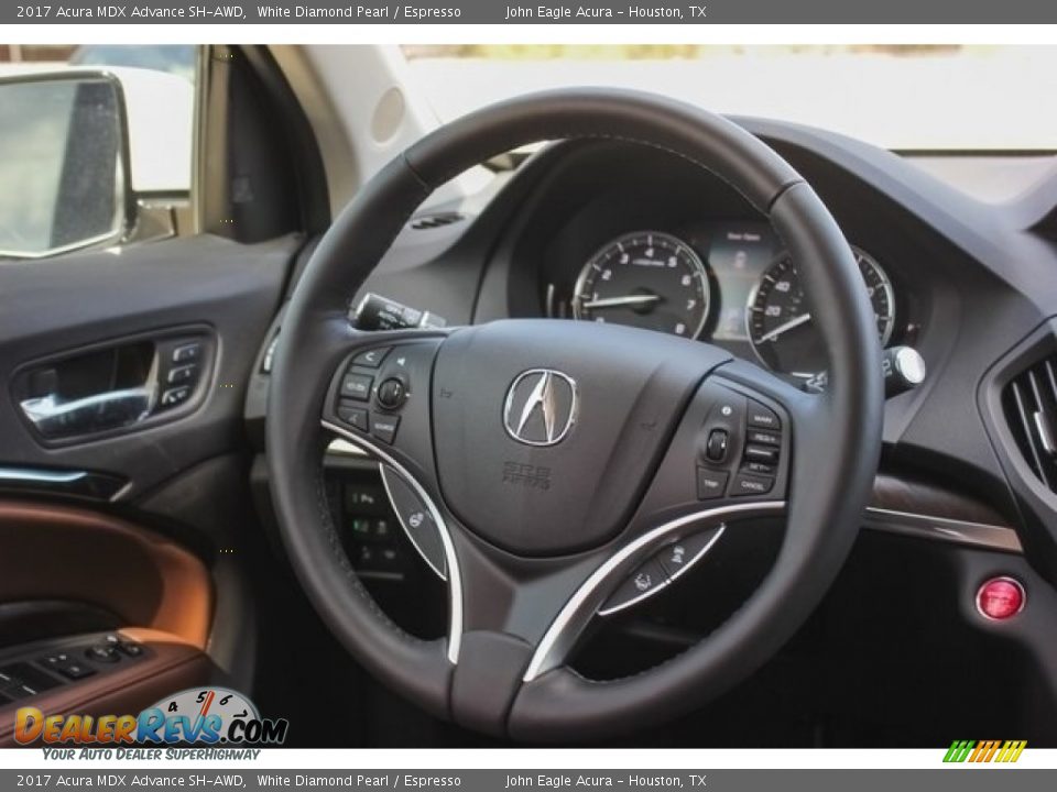 2017 Acura MDX Advance SH-AWD White Diamond Pearl / Espresso Photo #33