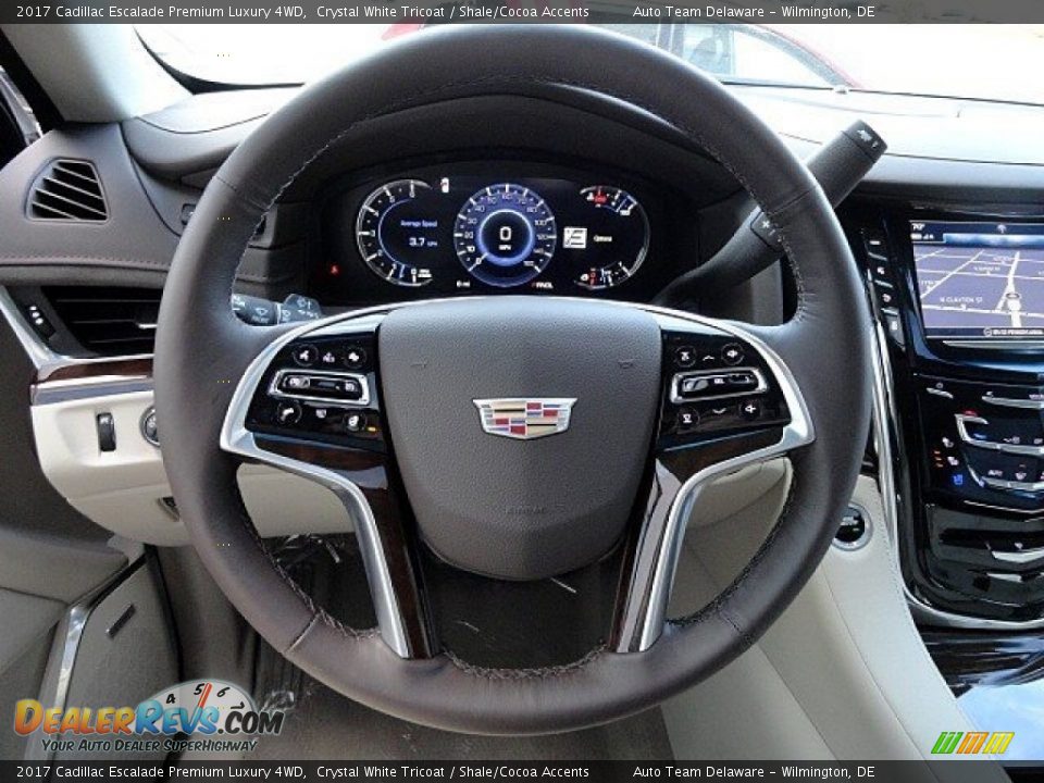 2017 Cadillac Escalade Premium Luxury 4WD Crystal White Tricoat / Shale/Cocoa Accents Photo #23