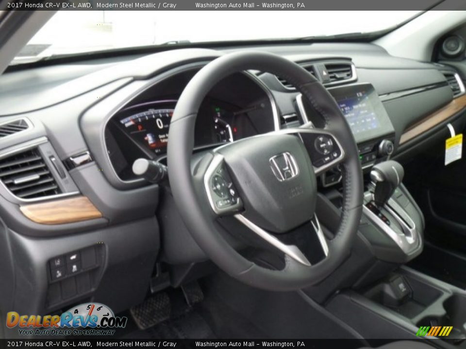 2017 Honda CR-V EX-L AWD Modern Steel Metallic / Gray Photo #9
