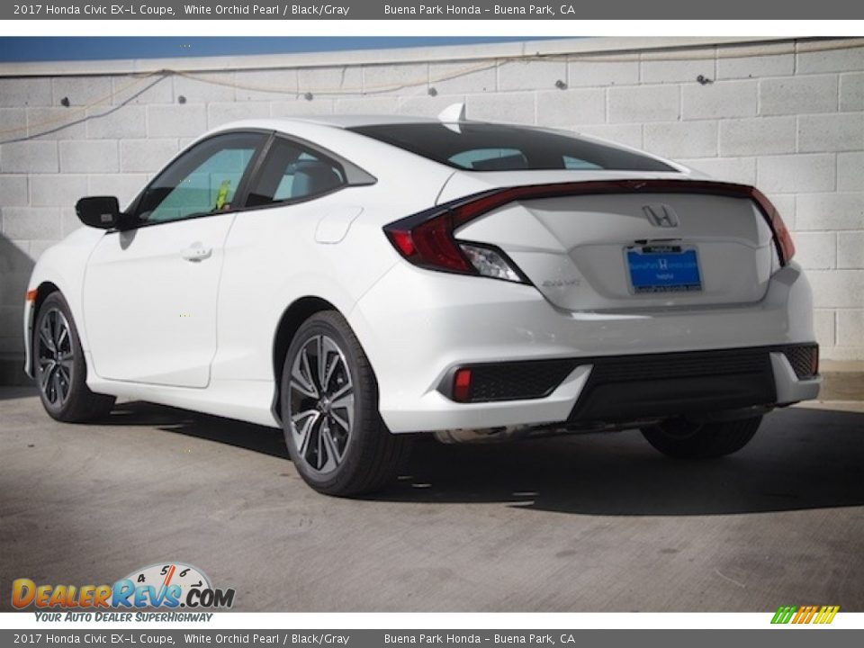 2017 Honda Civic EX-L Coupe White Orchid Pearl / Black/Gray Photo #2