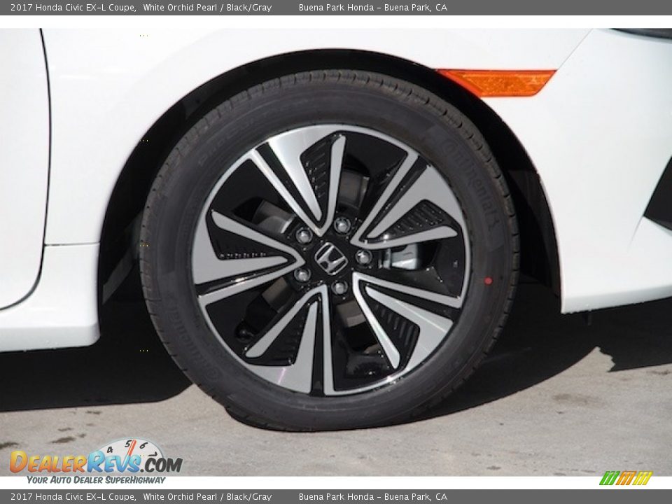 2017 Honda Civic EX-L Coupe White Orchid Pearl / Black/Gray Photo #4