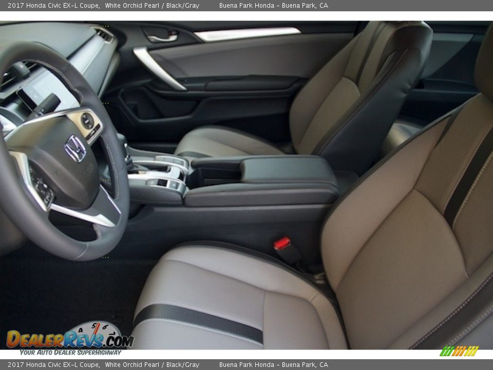 2017 Honda Civic EX-L Coupe White Orchid Pearl / Black/Gray Photo #8