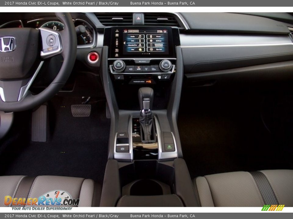 2017 Honda Civic EX-L Coupe White Orchid Pearl / Black/Gray Photo #11