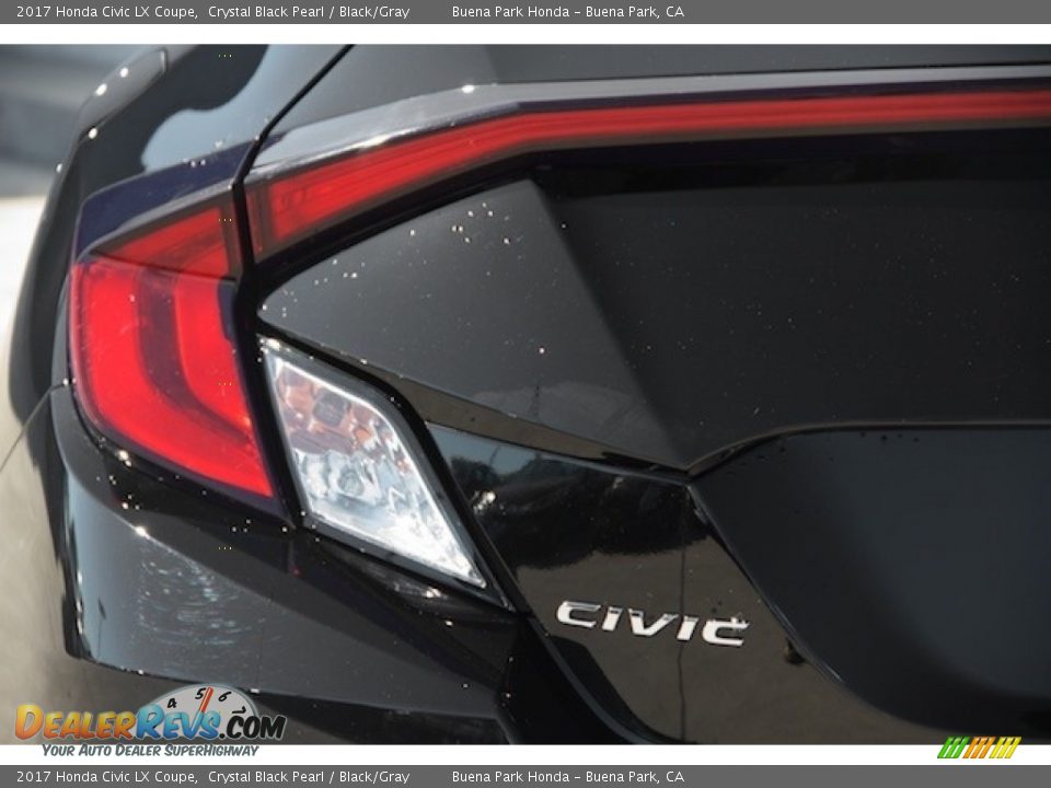 2017 Honda Civic LX Coupe Crystal Black Pearl / Black/Gray Photo #3