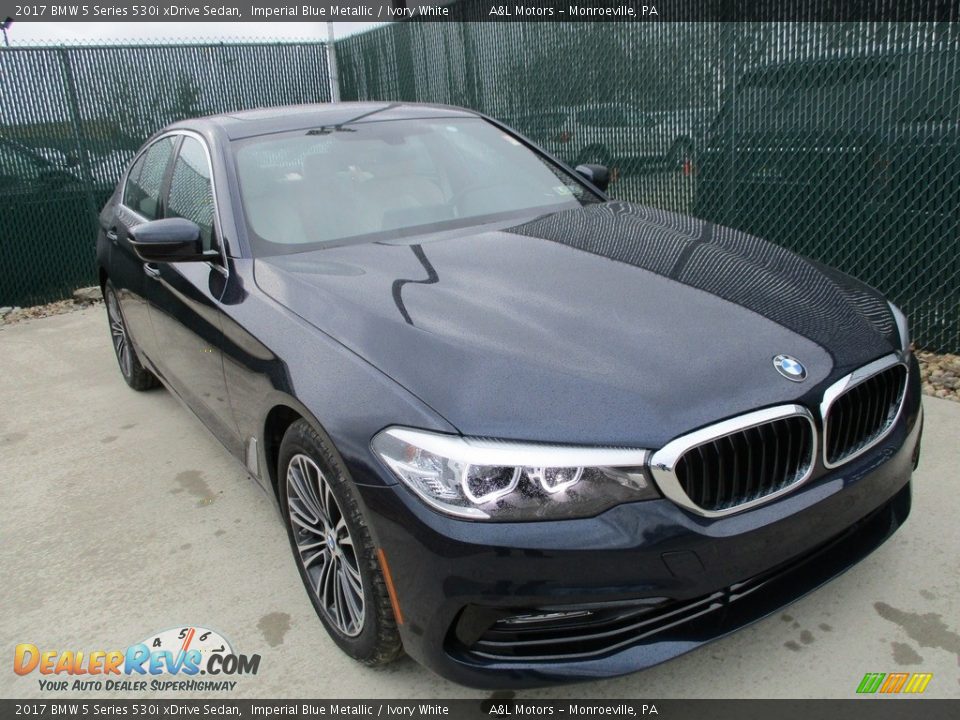 2017 BMW 5 Series 530i xDrive Sedan Imperial Blue Metallic / Ivory White Photo #5