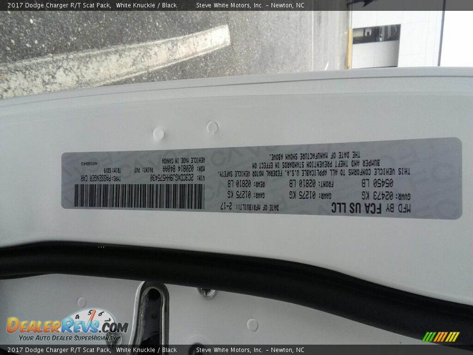 2017 Dodge Charger R/T Scat Pack White Knuckle / Black Photo #28