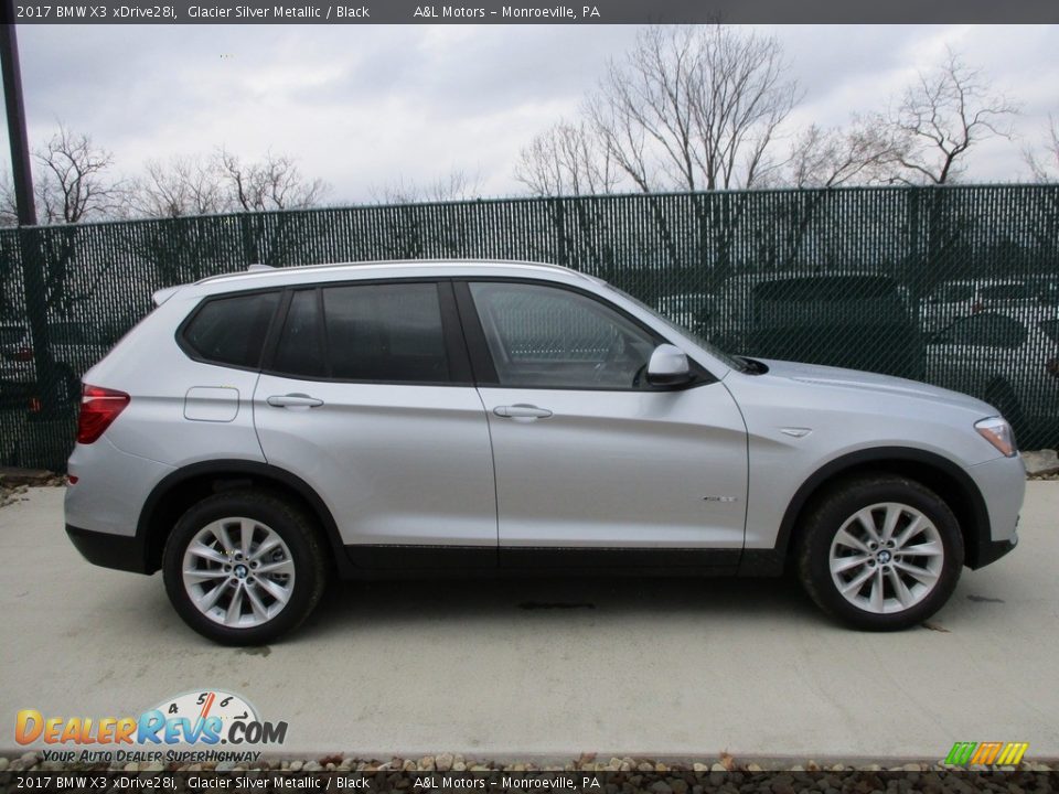 2017 BMW X3 xDrive28i Glacier Silver Metallic / Black Photo #2