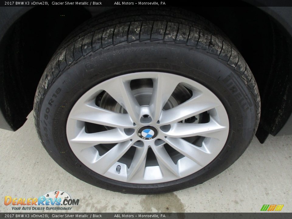 2017 BMW X3 xDrive28i Glacier Silver Metallic / Black Photo #3