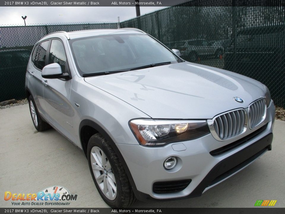 2017 BMW X3 xDrive28i Glacier Silver Metallic / Black Photo #5