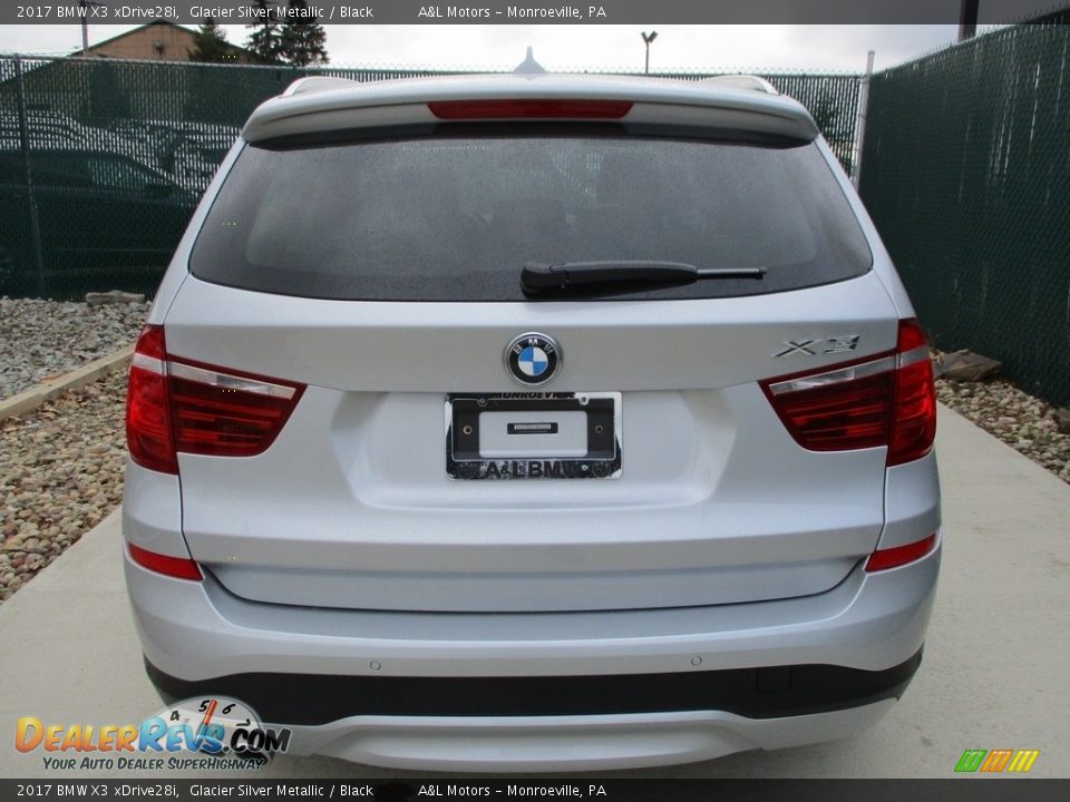 2017 BMW X3 xDrive28i Glacier Silver Metallic / Black Photo #9