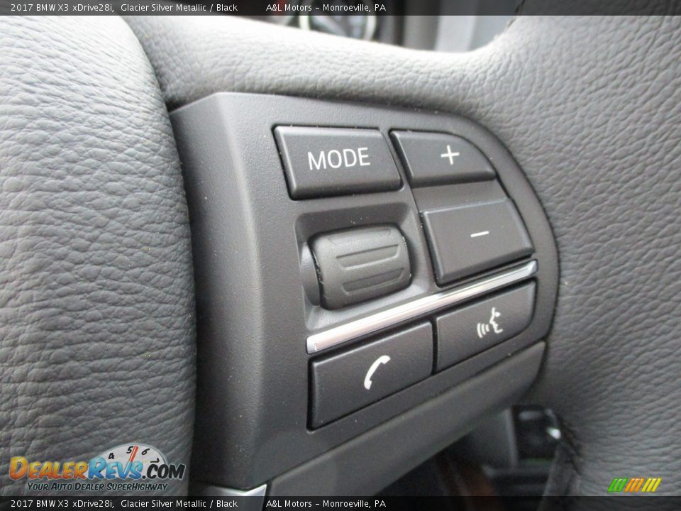 2017 BMW X3 xDrive28i Glacier Silver Metallic / Black Photo #15
