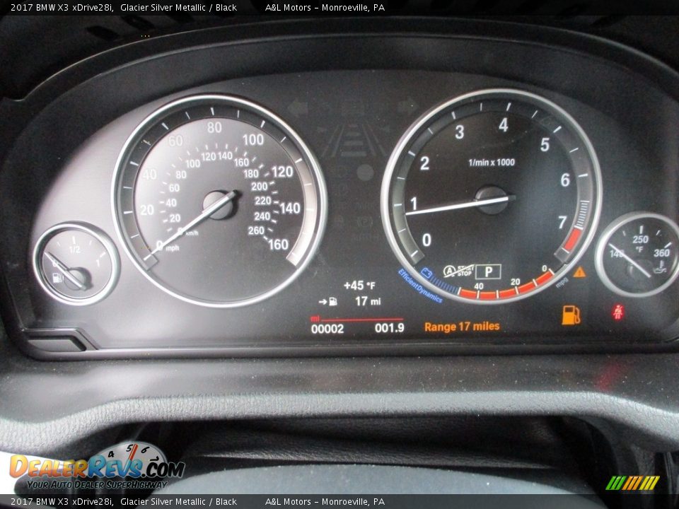2017 BMW X3 xDrive28i Glacier Silver Metallic / Black Photo #20