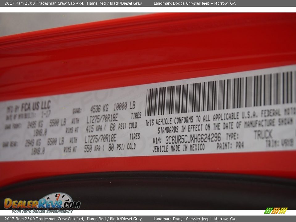 2017 Ram 2500 Tradesman Crew Cab 4x4 Flame Red / Black/Diesel Gray Photo #10