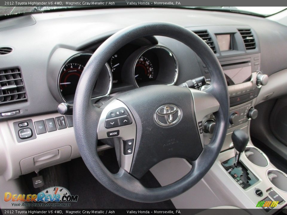 2012 Toyota Highlander V6 4WD Magnetic Gray Metallic / Ash Photo #13