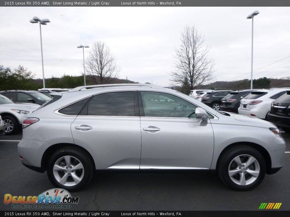 2015 Lexus RX 350 AWD Silver Lining Metallic / Light Gray Photo #2