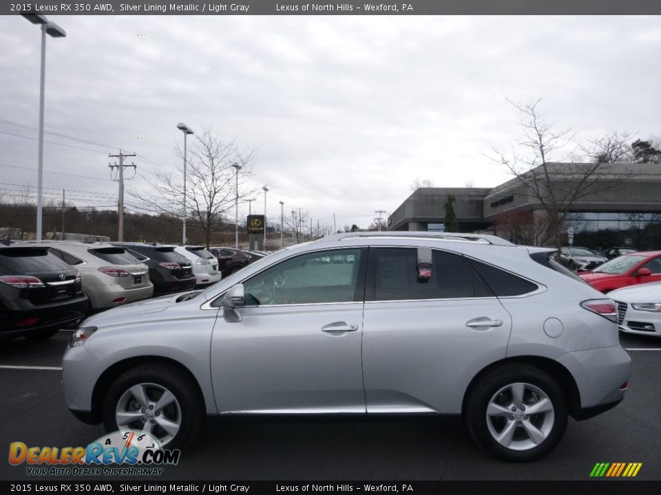 2015 Lexus RX 350 AWD Silver Lining Metallic / Light Gray Photo #3