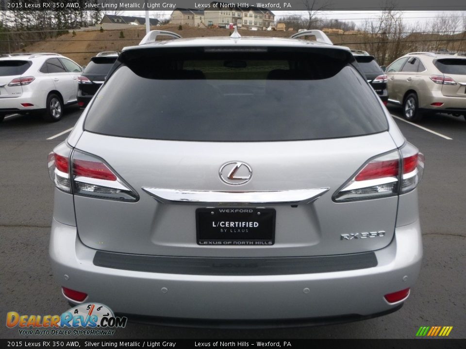 2015 Lexus RX 350 AWD Silver Lining Metallic / Light Gray Photo #6