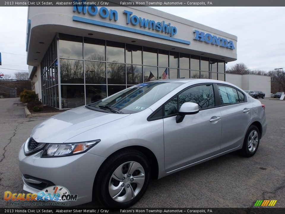 2013 Honda Civic LX Sedan Alabaster Silver Metallic / Gray Photo #1