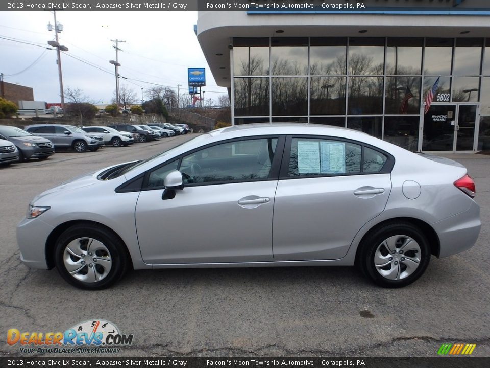 2013 Honda Civic LX Sedan Alabaster Silver Metallic / Gray Photo #2