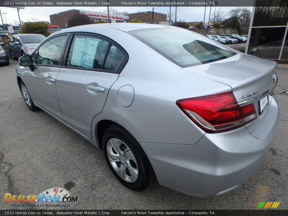 2013 Honda Civic LX Sedan Alabaster Silver Metallic / Gray Photo #3