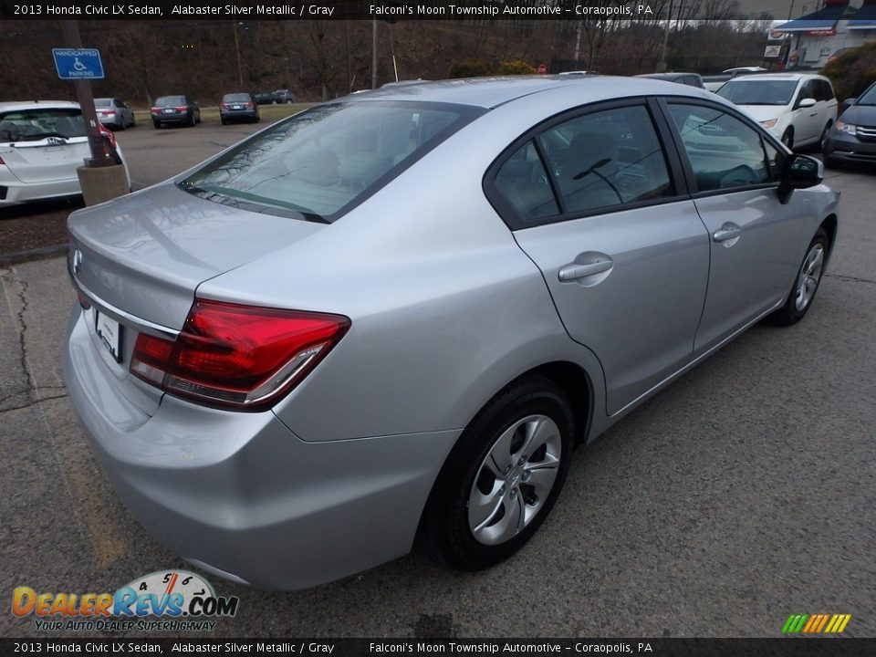 2013 Honda Civic LX Sedan Alabaster Silver Metallic / Gray Photo #5
