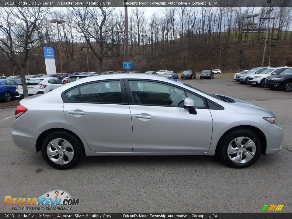 2013 Honda Civic LX Sedan Alabaster Silver Metallic / Gray Photo #6
