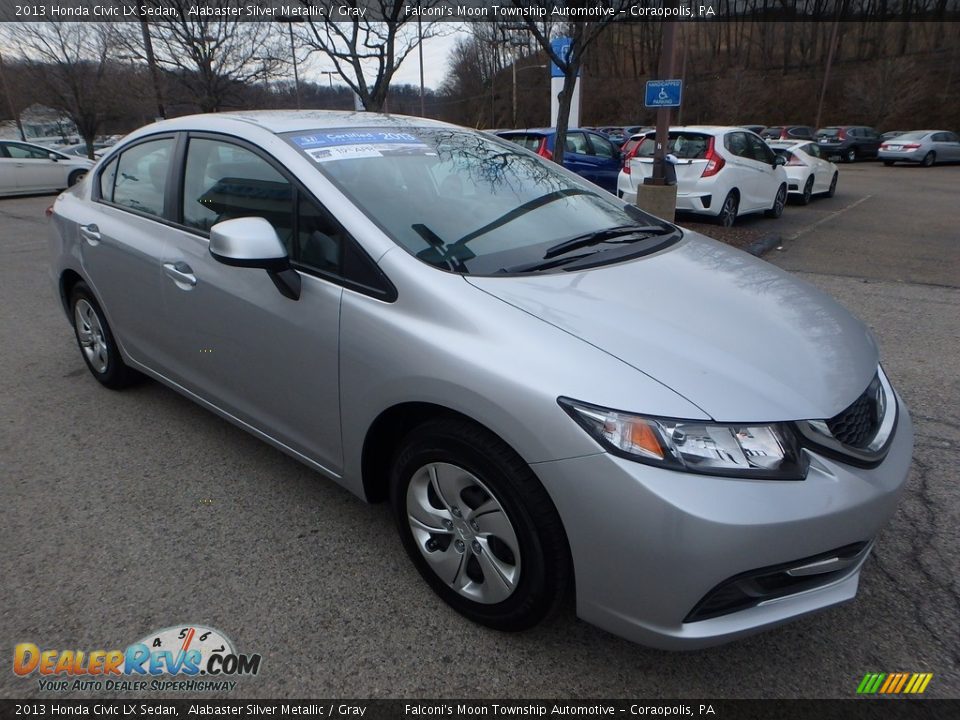 2013 Honda Civic LX Sedan Alabaster Silver Metallic / Gray Photo #7