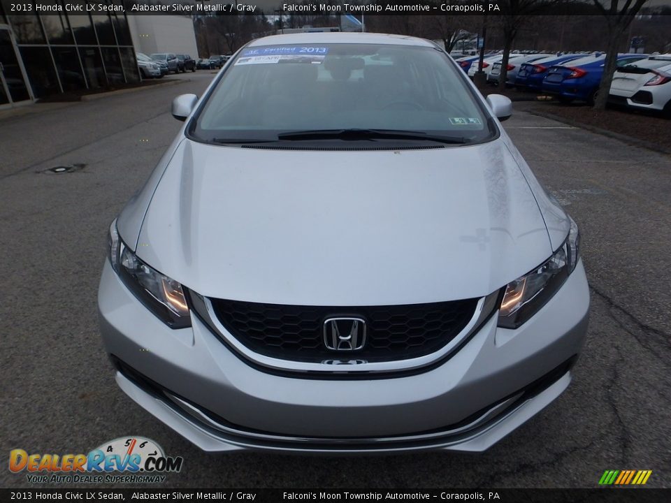 2013 Honda Civic LX Sedan Alabaster Silver Metallic / Gray Photo #8
