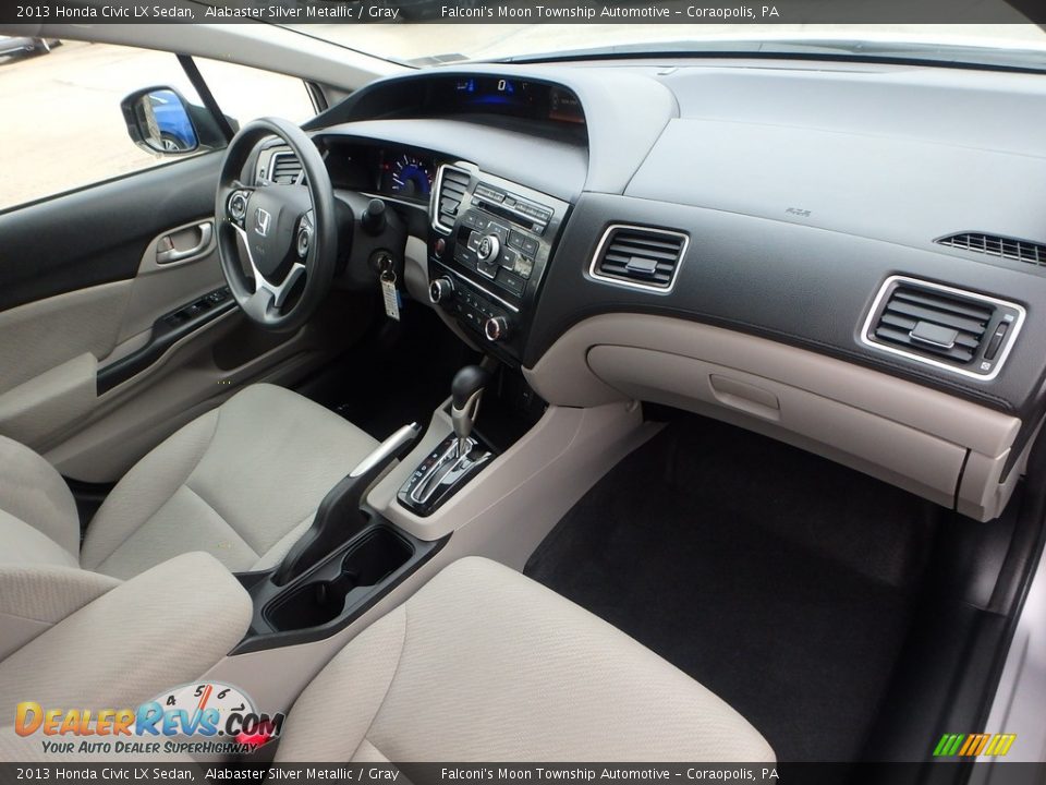 2013 Honda Civic LX Sedan Alabaster Silver Metallic / Gray Photo #11