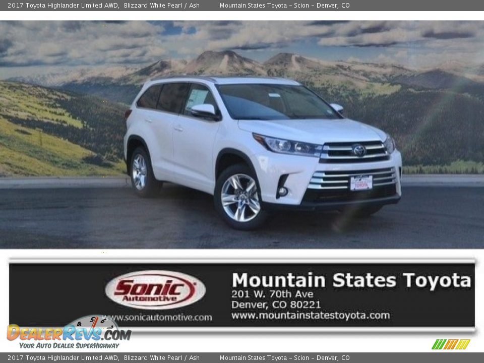 2017 Toyota Highlander Limited AWD Blizzard White Pearl / Ash Photo #1