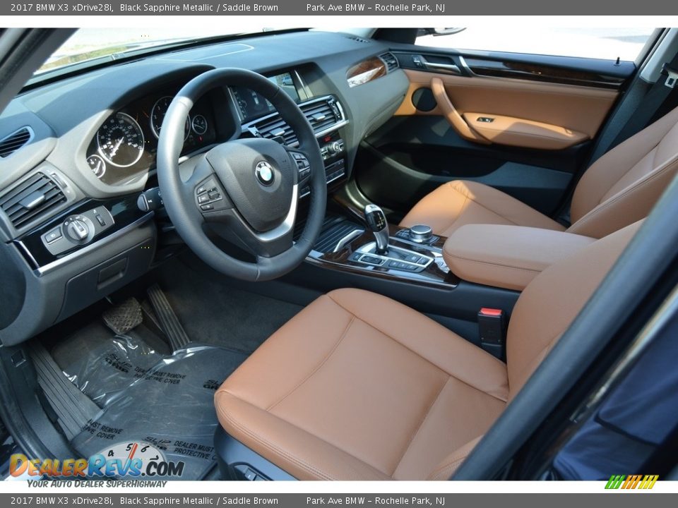 2017 BMW X3 xDrive28i Black Sapphire Metallic / Saddle Brown Photo #10