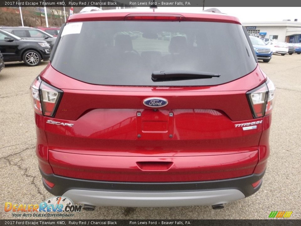 2017 Ford Escape Titanium 4WD Ruby Red / Charcoal Black Photo #3