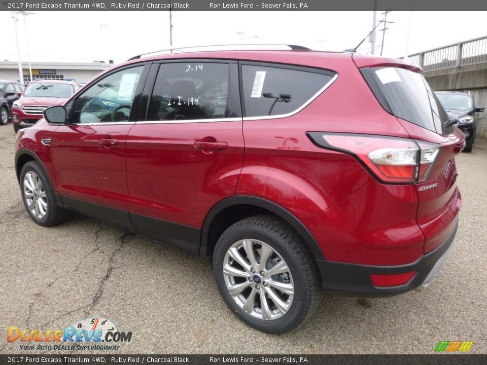 2017 Ford Escape Titanium 4WD Ruby Red / Charcoal Black Photo #4