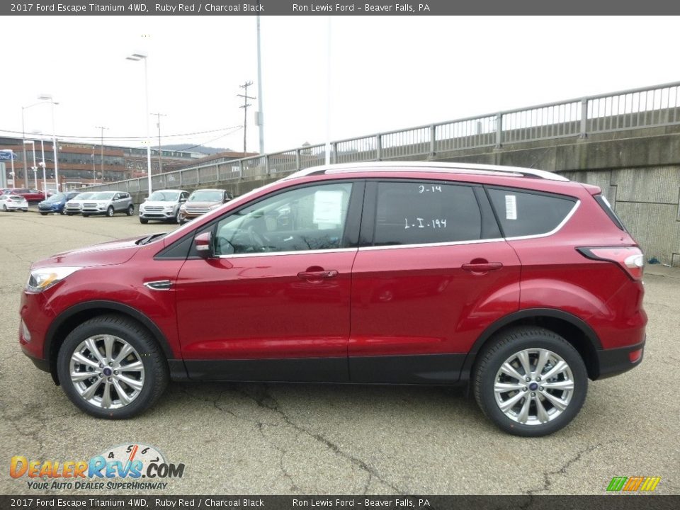 2017 Ford Escape Titanium 4WD Ruby Red / Charcoal Black Photo #5