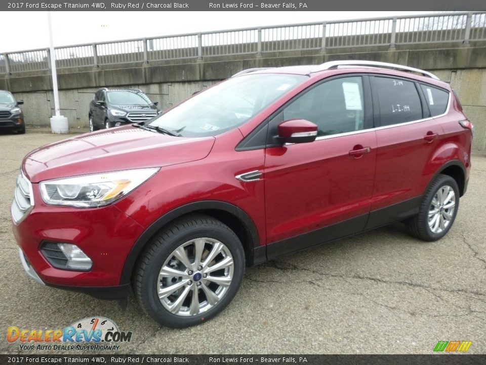 2017 Ford Escape Titanium 4WD Ruby Red / Charcoal Black Photo #6