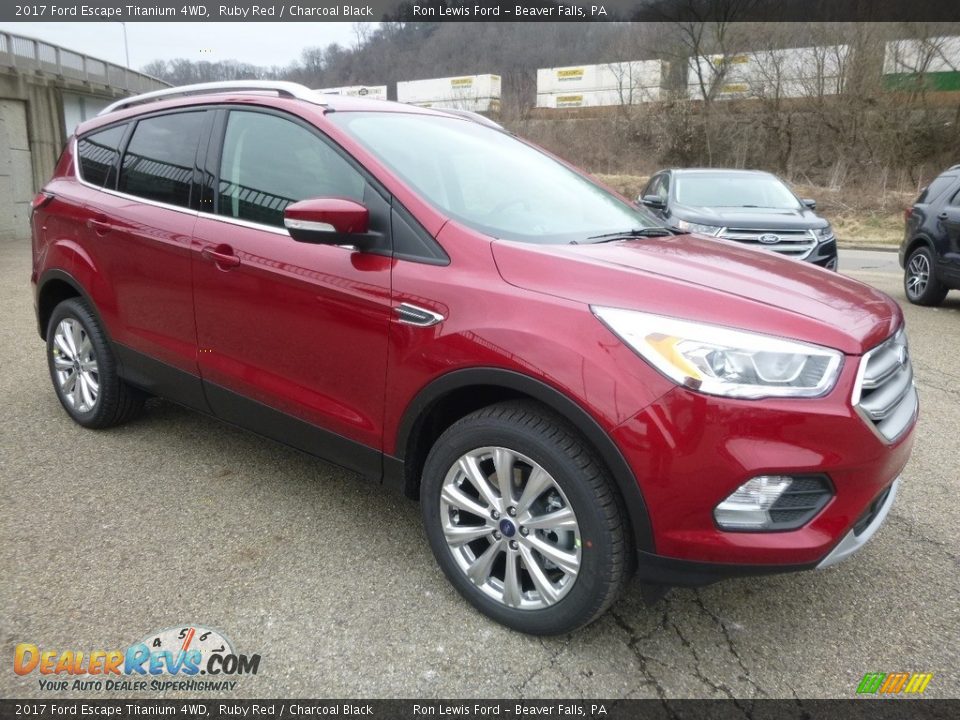 2017 Ford Escape Titanium 4WD Ruby Red / Charcoal Black Photo #8