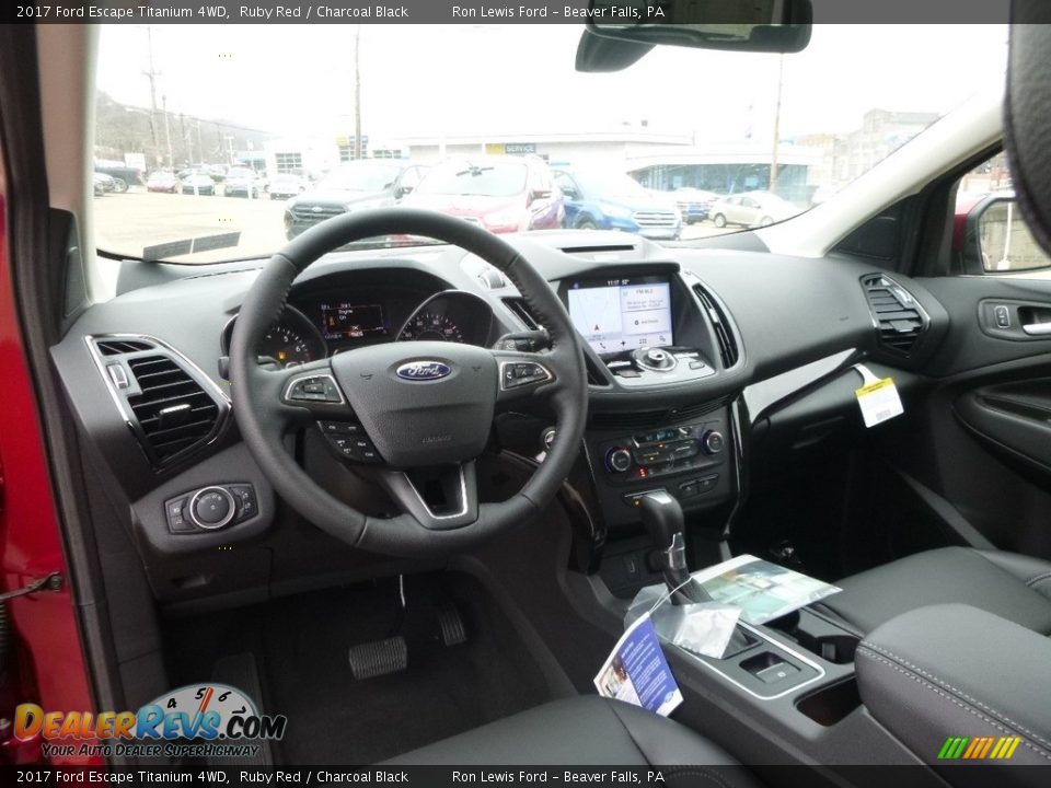2017 Ford Escape Titanium 4WD Ruby Red / Charcoal Black Photo #12