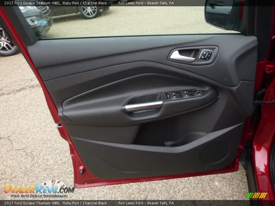 2017 Ford Escape Titanium 4WD Ruby Red / Charcoal Black Photo #13