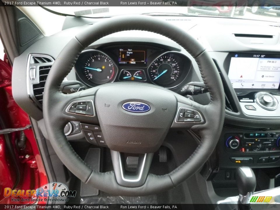 2017 Ford Escape Titanium 4WD Ruby Red / Charcoal Black Photo #16
