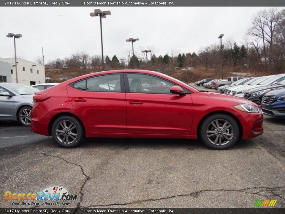 2017 Hyundai Elantra SE Red / Gray Photo #2