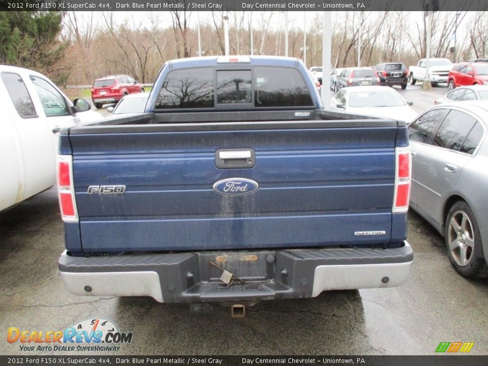 2012 Ford F150 XL SuperCab 4x4 Dark Blue Pearl Metallic / Steel Gray Photo #4