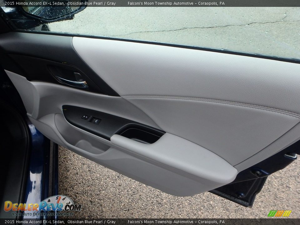 2015 Honda Accord EX-L Sedan Obsidian Blue Pearl / Gray Photo #12