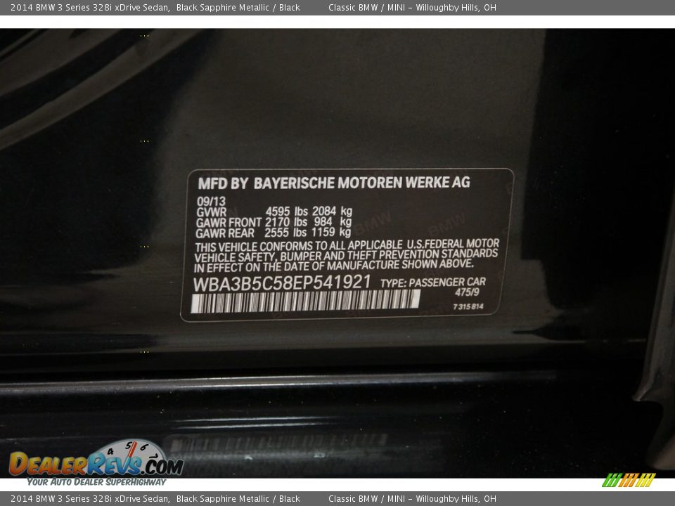 2014 BMW 3 Series 328i xDrive Sedan Black Sapphire Metallic / Black Photo #23