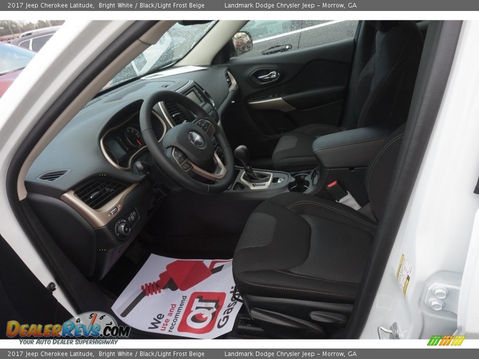 2017 Jeep Cherokee Latitude Bright White / Black/Light Frost Beige Photo #7
