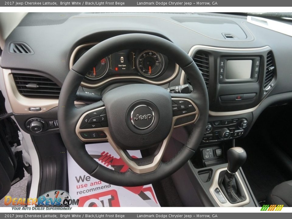 2017 Jeep Cherokee Latitude Bright White / Black/Light Frost Beige Photo #8