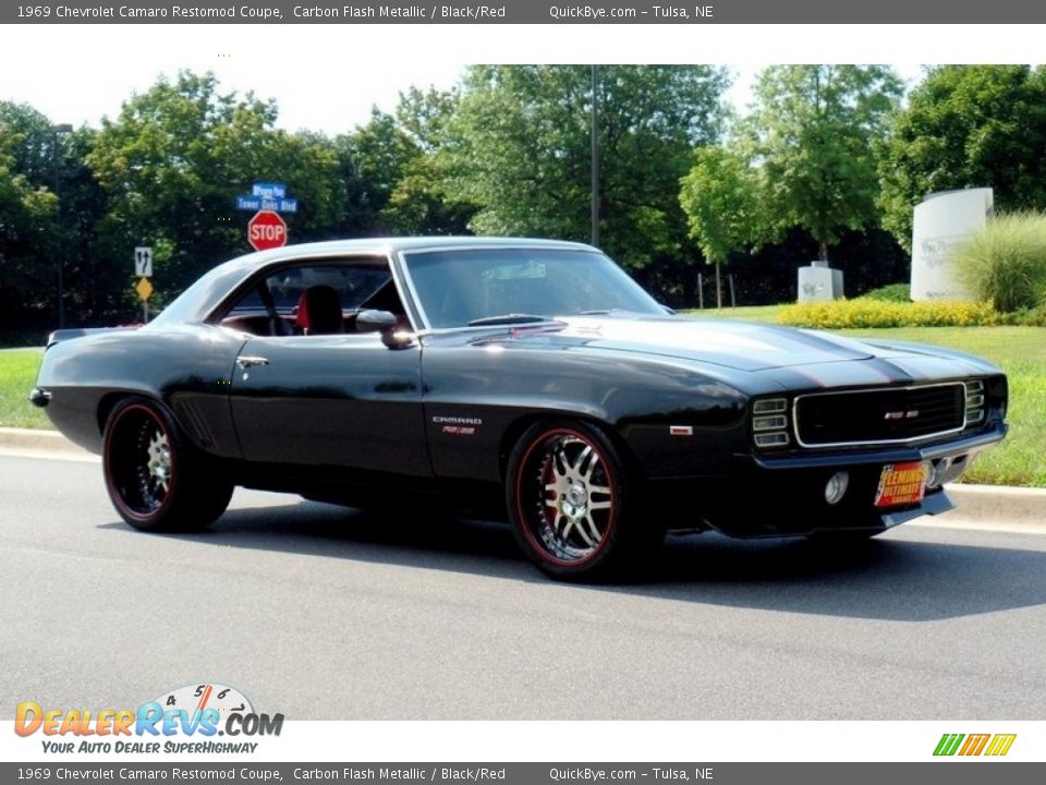 1969 Chevrolet Camaro Restomod Coupe Carbon Flash Metallic / Black/Red Photo #8