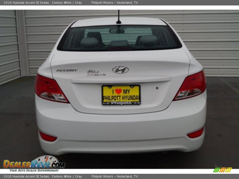 2016 Hyundai Accent SE Sedan Century White / Gray Photo #7