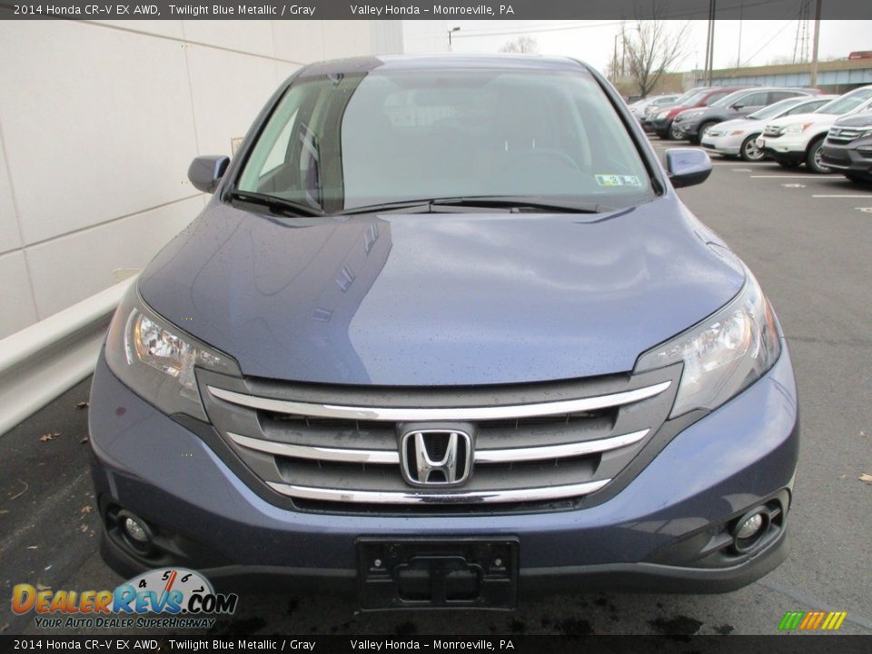 2014 Honda CR-V EX AWD Twilight Blue Metallic / Gray Photo #8